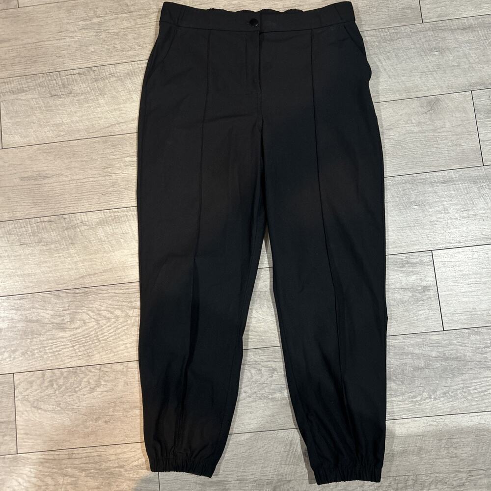 Lululemon Women’s Joggers Seam Front W/Button Stretch Size 31 Black Work Casual
